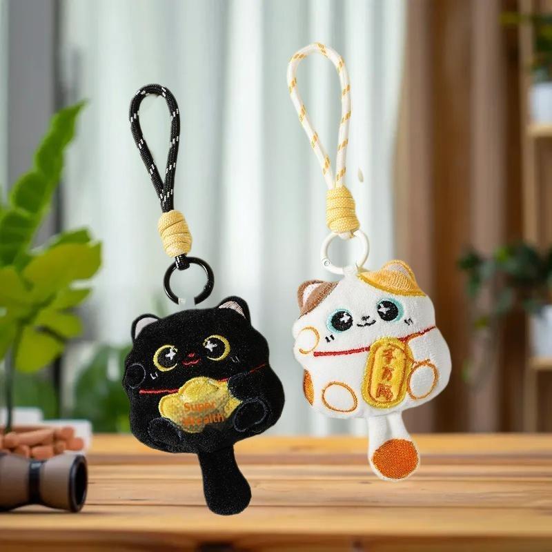 Party Games New Year - 1/2PCS Mignon porte-bonheur chat en peluche,